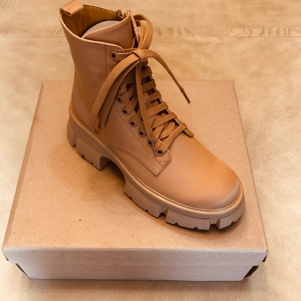 Steve Madden Womens Thora Nylon Lace Up Combat & Lace-up Boots Shoes Size 7.5